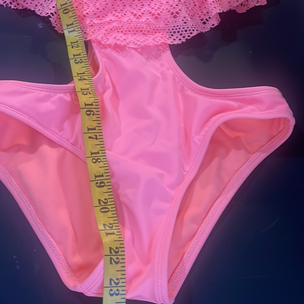 LA Hearts, Peach,Pink Monokini,bathing suit. Lace,Halter,Small - Picture 5 of 11